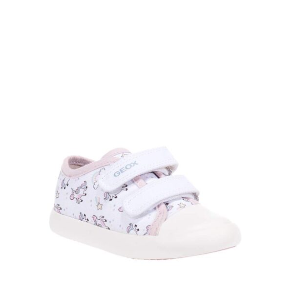 GEOX B GISLI ΠΑΙΔΙΚΑ SNEAKERS ΜΕ VELCRO ΛΕΥΚΑ