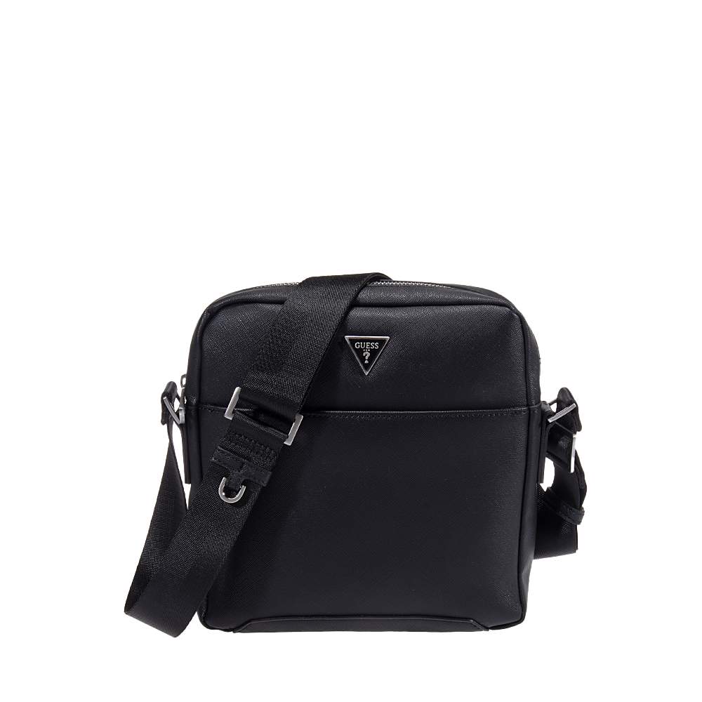 GUESS SAFFIANO ΑΝΔΡΙΚΗ ΤΣΑΝΤΑ ΧΙΑΣΤΙ ΜΑΥΡΗ