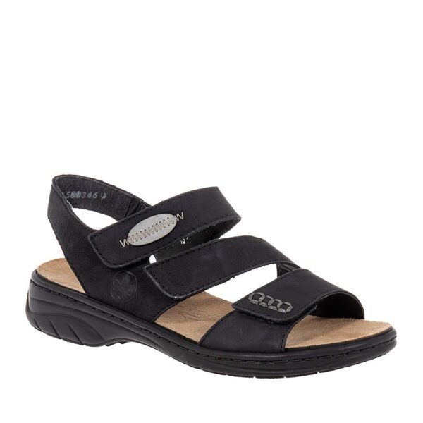 RIEKER ΓΥΝΑΙΚΕΙΑ ΜΑΥΡΑ ΠΕΔΙΛΑ ΜΕ VELCRO