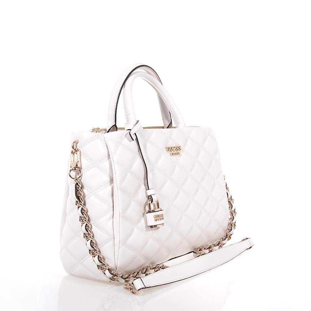 GUESS TAMSIN ΓΥΝΑΙΚΕΙΑ ΤΣΑΝΤΑ ΧΕΙΡΟΣ OFFWHITE