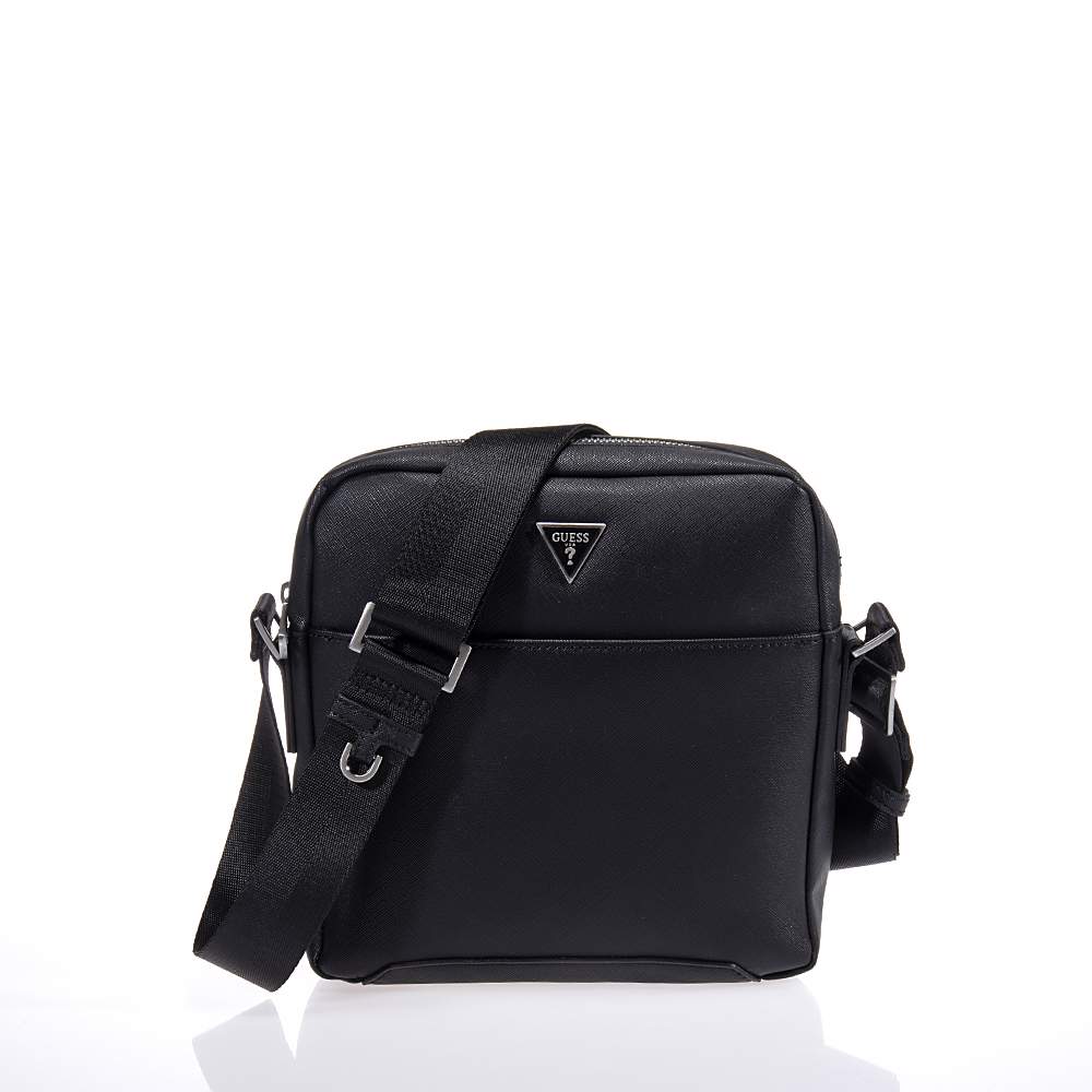 GUESS SAFFIANO ΑΝΔΡΙΚΗ ΤΣΑΝΤΑ ΧΙΑΣΤΙ ΜΑΥΡΗ