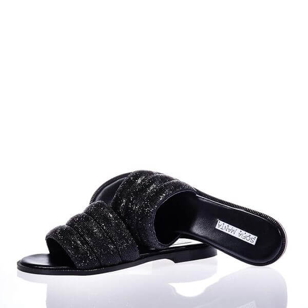SOFIA MANTA SM303 ΜΑΥΡΑ ΣΑΝΔΑΛΙΑ ΜΕ STRASS
