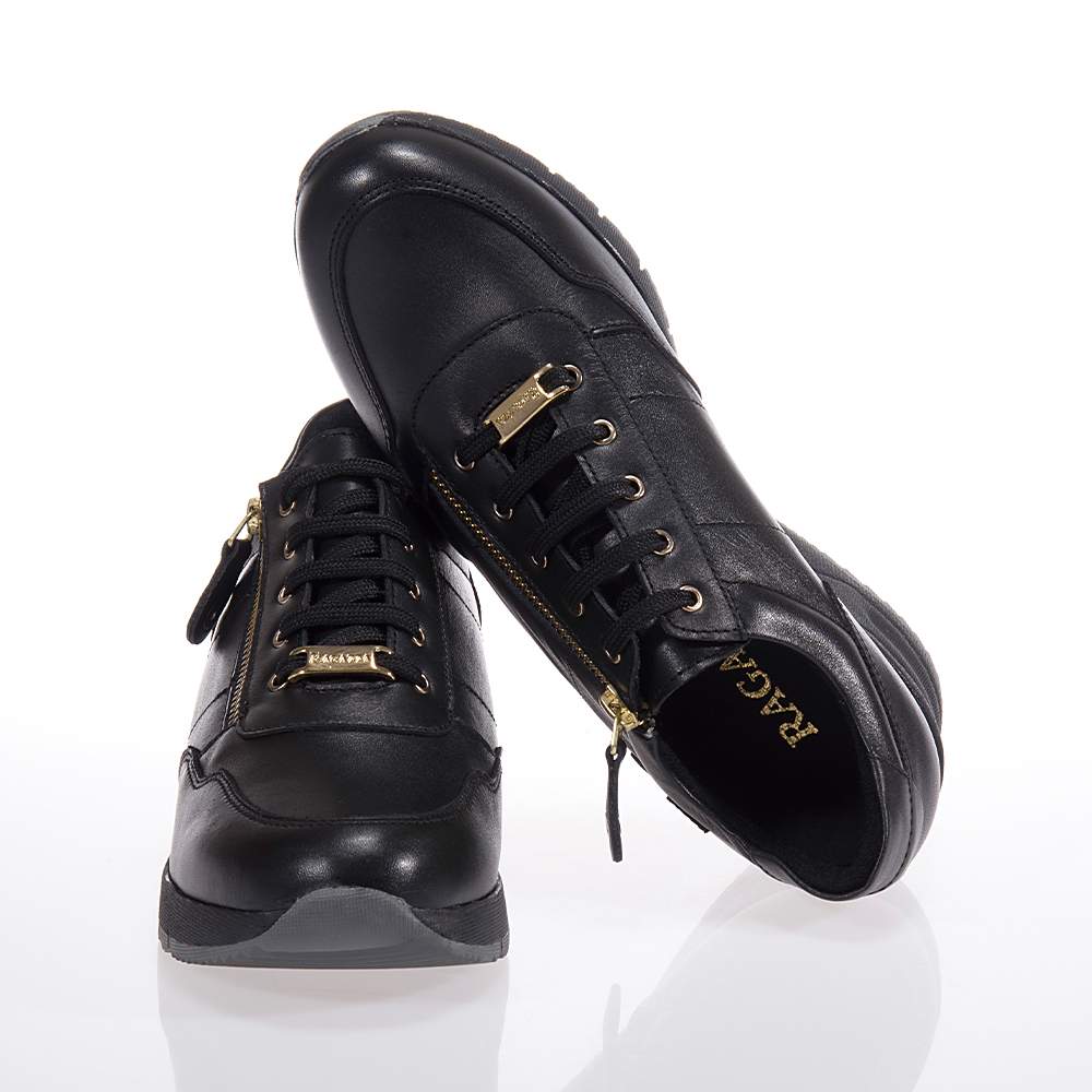 RAGAZZA ΓΥΝΑΙΚΕΙΑ ΔΕΡΜΑΤΙΝΑ SNEAKERS ΜΑΥΡΑ