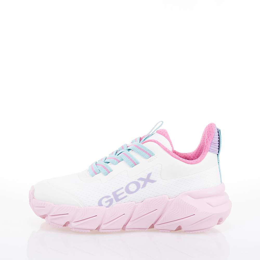 GEOX J FLEXPER ΠΑΙΔΙΚΑ SNEAKERS ΛΕΥΚΑ-ΡΟΖ
