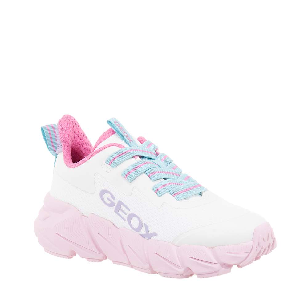 GEOX J FLEXPER ΠΑΙΔΙΚΑ SNEAKERS ΛΕΥΚΑ-ΡΟΖ