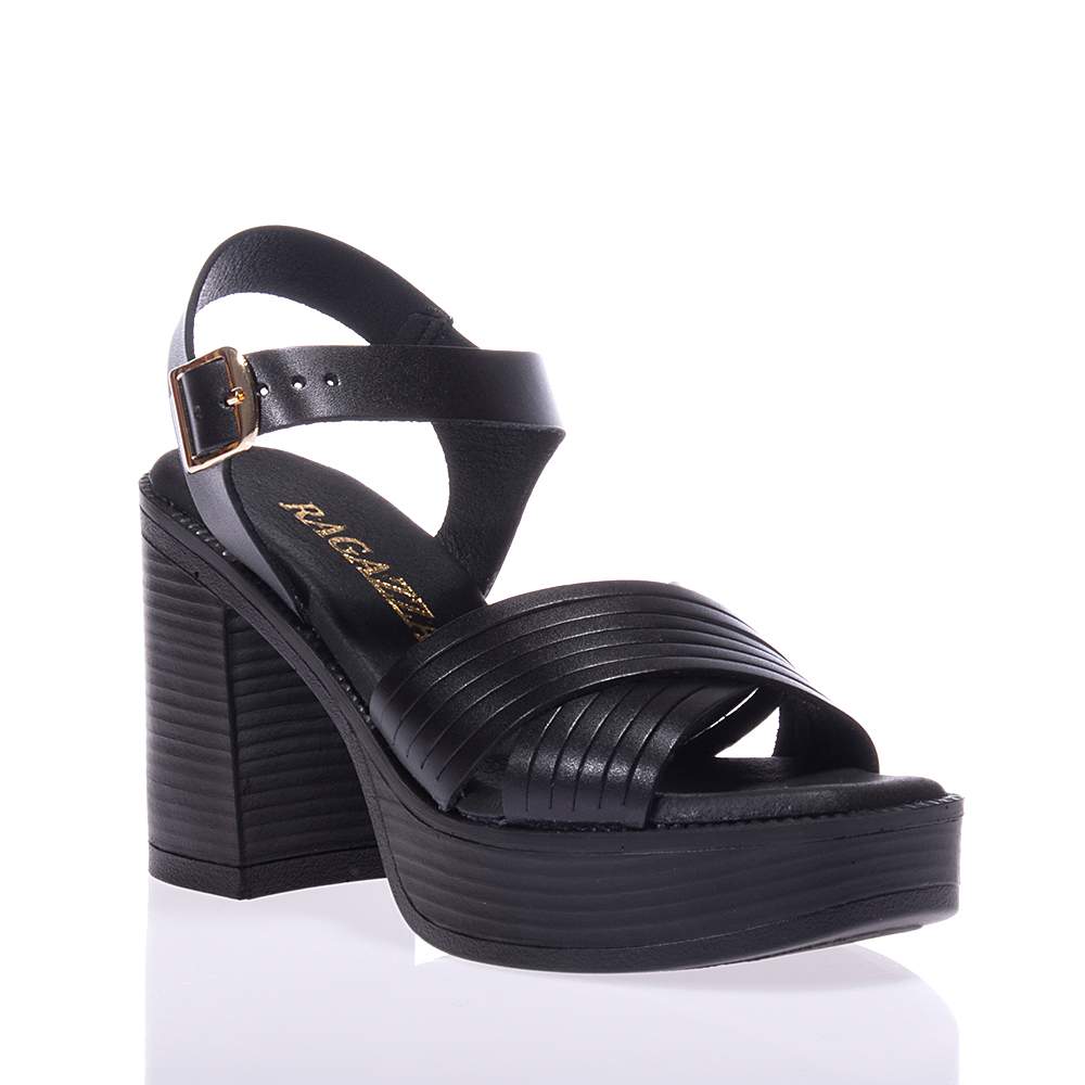RAGAZZA 0912 ΠΕΔΙΛΑ ΜΕ BLOCK HEELS ΜΑΥΡΑ