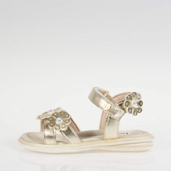 BEPPI 2171421 GOLD SANDALS WITH FLOWERS