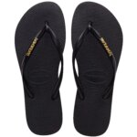 HAVAIANAS SLIM LOGO METALLIC 4119875-1924 ΜΑΥΡΟ