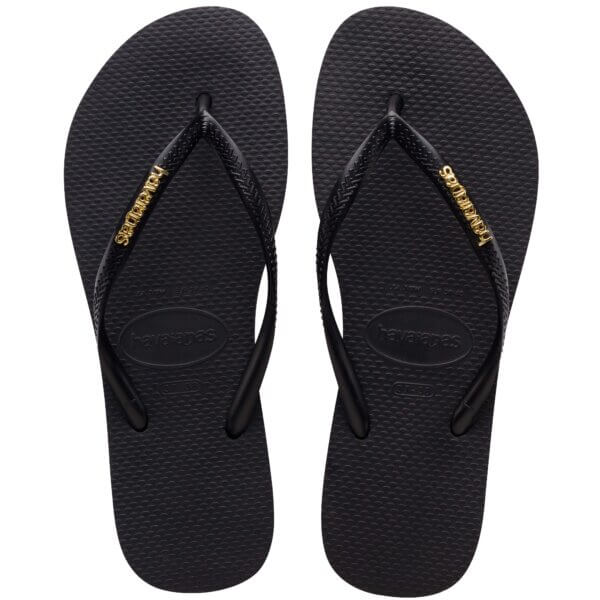 HAVAIANAS SLIM LOGO METALLIC 4119875-1924 ΜΑΥΡΟ