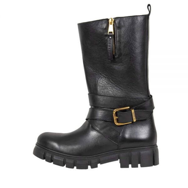 KOMIS AND KOMIS KK024 BLACK BIKER BOOTS