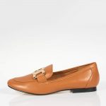 LOAFERS WITH PLATE CHAIN ​​CAMEL LL-1050
