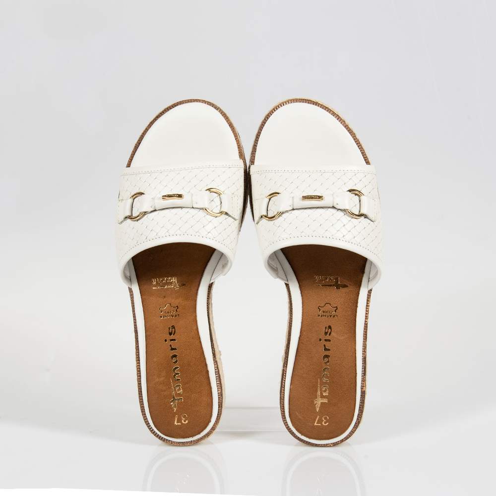 TAMARIS 27244-36 LEATHER OFF-WHITE MULES | Topshoes.gr