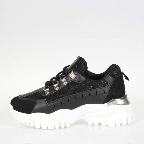 CHUNKY SNEAKERS ΜΕ GLITTER ΜΑΥΡΑ 2F0YD9264-02