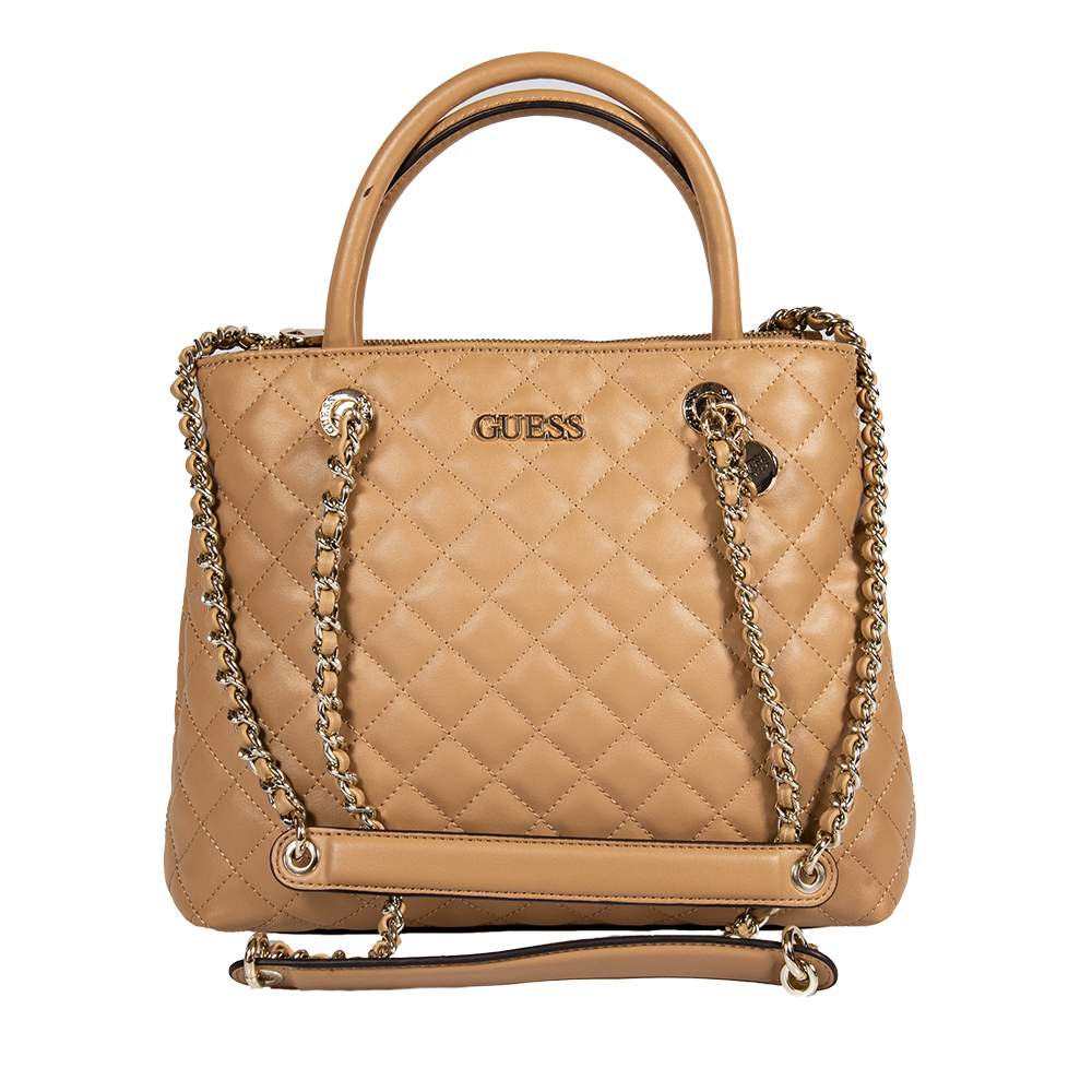 GUESS ILLY HWVG7970060 BEIGE QUILTED SHOULDER BAG Topshoes.gr