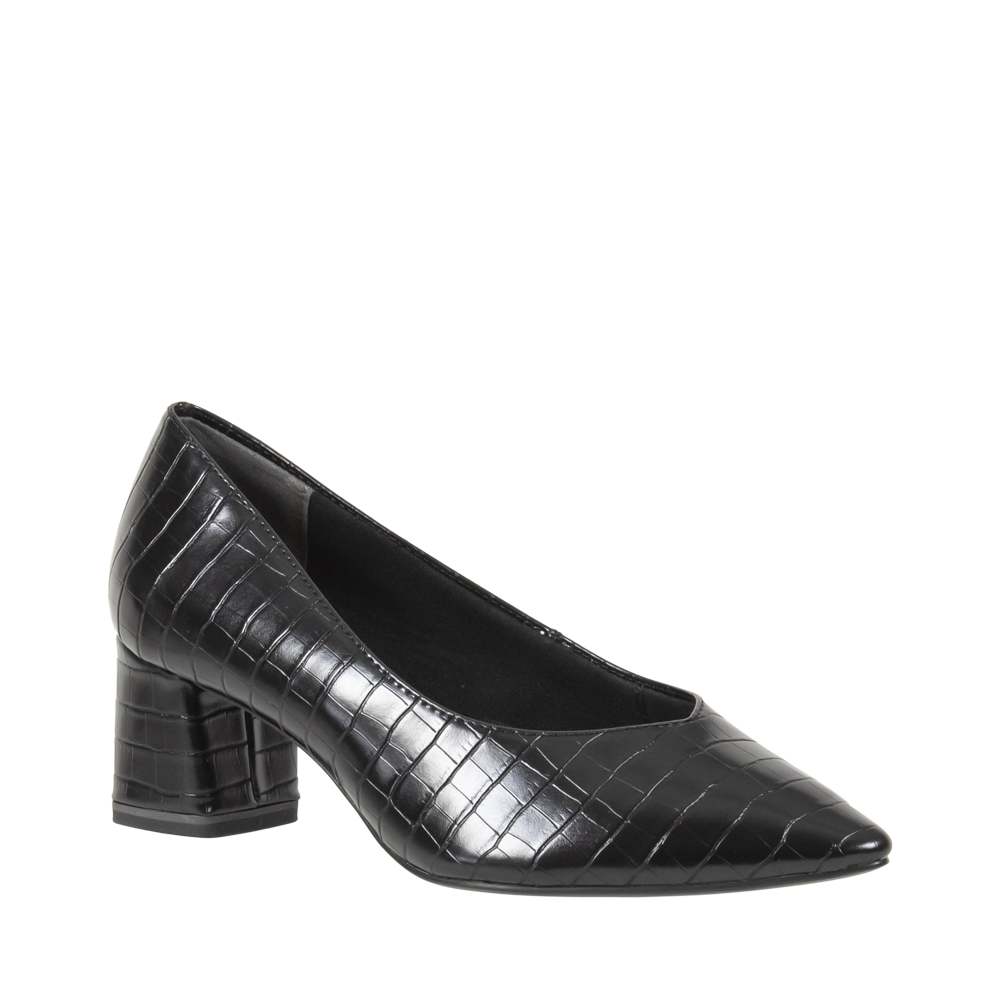 TAMARIS 22420-25 BLACK CROCODILE HEELS | Topshoes.gr