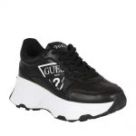 GUESS CALEBB FL7CBBLEA12 ΜΑΥΡΑ ΔΕΡΜΑΤΙΝΑ SNEAKERS