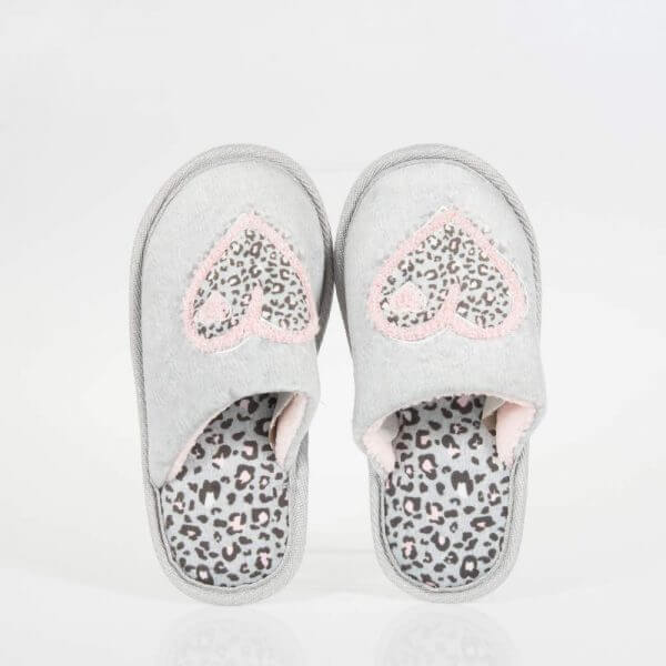 CHILDREN'S SLIPPERS HEART GRAY GD21556