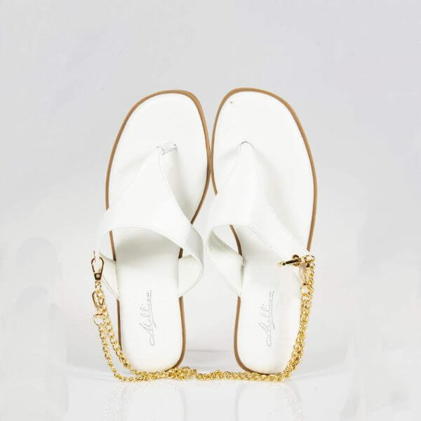 FORK SANDALS WITH CHAIN ​​NUDE MD1842