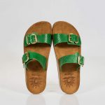 SUNNY SANDALS BELINDA-32 ΠΡΑΣΙΝΑ SLIDES ΜΕ ΖΩΝΑΚΙΑ