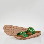 SUNNY SANDALS BELINDA-32 ΠΡΑΣΙΝΑ SLIDES ΜΕ ΖΩΝΑΚΙΑ