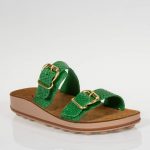 SUNNY SANDALS BELINDA-32 ΠΡΑΣΙΝΑ SLIDES ΜΕ ΖΩΝΑΚΙΑ