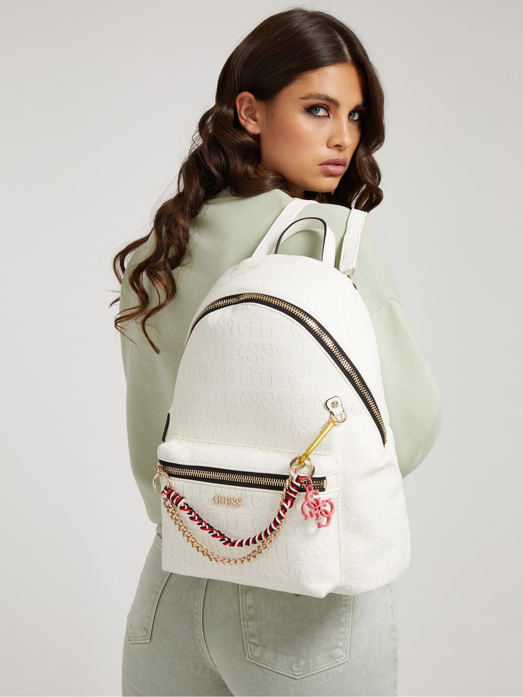 GUESS NAPLES HWGG8407330 BACKPACK ΛΕΥΚΟ Topshoes.gr