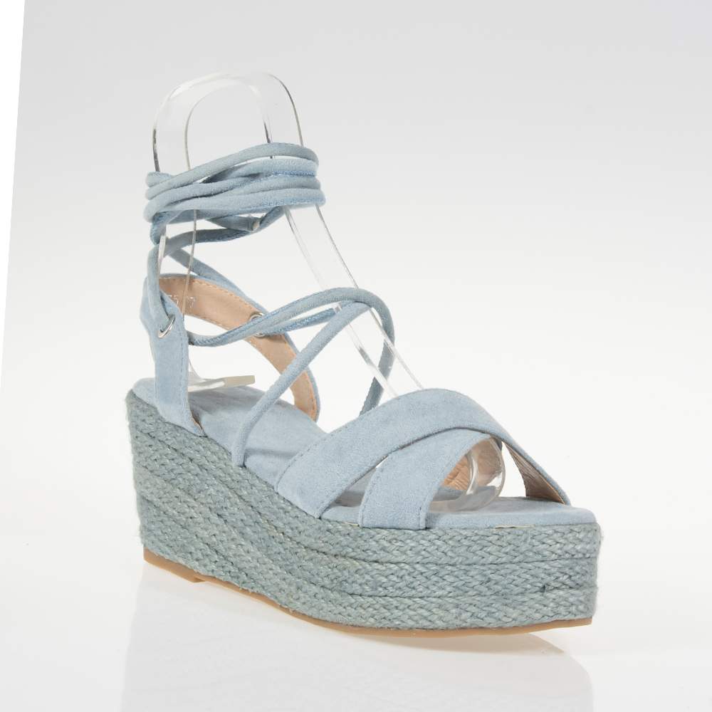 SANDALS WITH ROPE TIES BLUE LT-1975 | Topshoes.gr