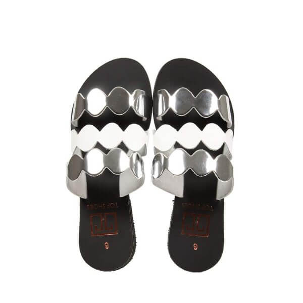 LEATHER SANDALS WHITE TS028