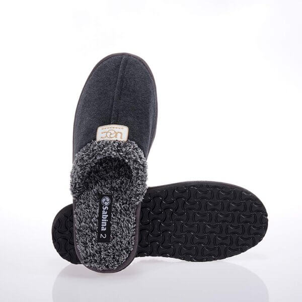 SABINA SA141 GRAY-BLACK SLIPPERS