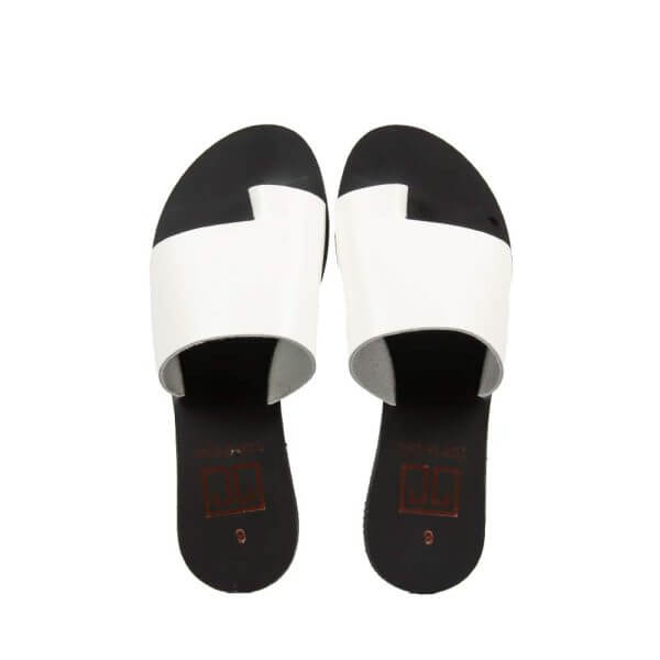 LEATHER SANDALS WHITE TS202
