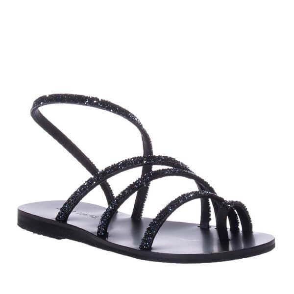 SOFIA MANTA SM132 BLACK CROSS STRAP SANDALS