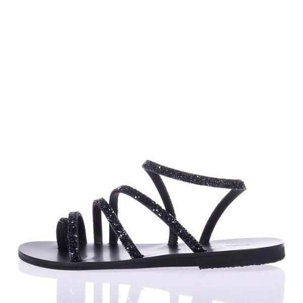 SOFIA MANTA SM132 BLACK CROSS STRAP SANDALS