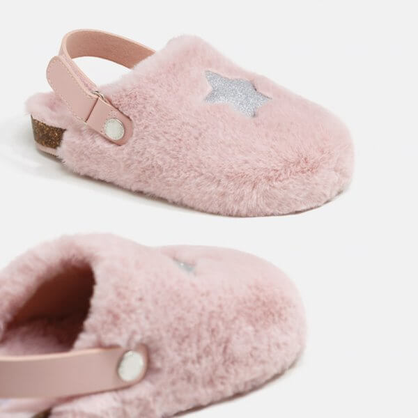 MAYORAL 48337 PINK FUR SLIPPERS