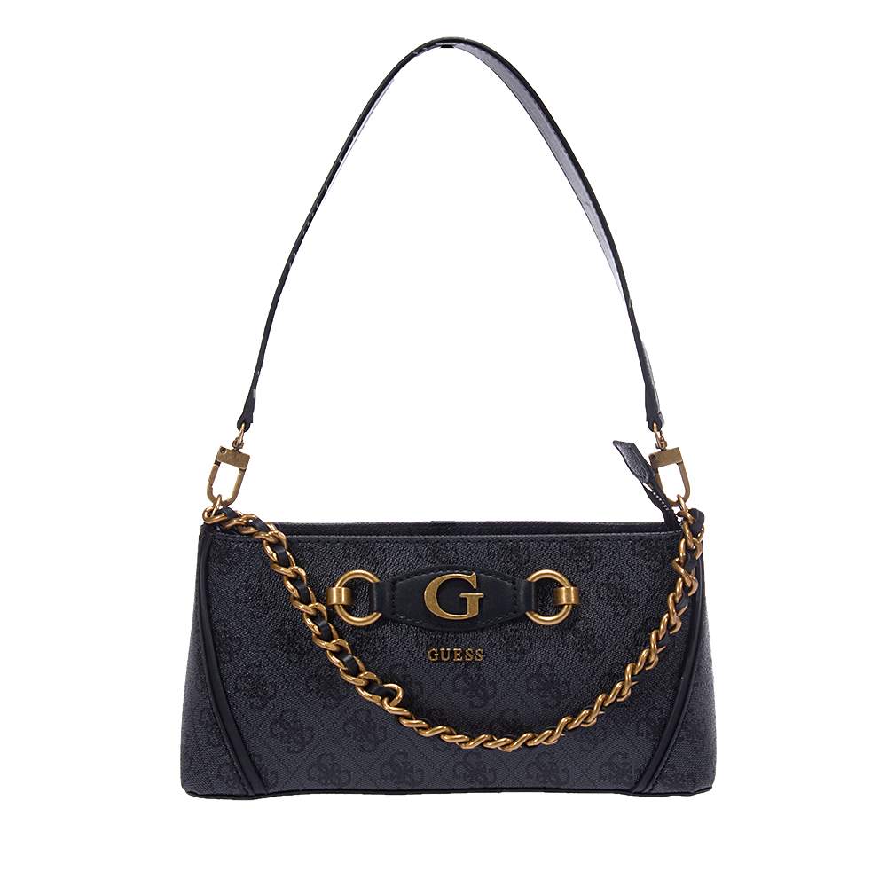 GUESS IZZY HWSB8654180 CHARCOAL SHOULDER BAG Topshoes.gr