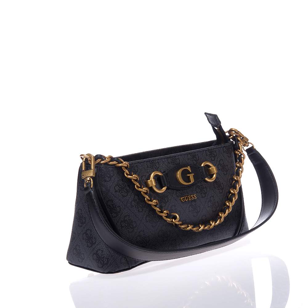 GUESS IZZY HWSB8654180 CHARCOAL SHOULDER BAG Topshoes.gr