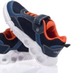 GEOX J35GAA SNEAKERS ΜΠΛΕ ΜΕ ΦΩΤΑΚΙΑ