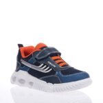 GEOX J35GAA SNEAKERS ΜΠΛΕ ΜΕ ΦΩΤΑΚΙΑ