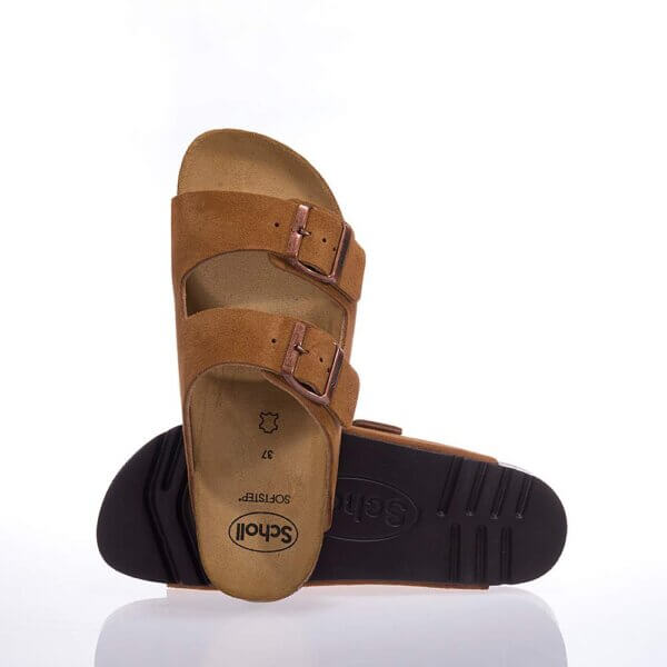 SCHOLL JOSEPHINE F30050 CAMEL SLIDES