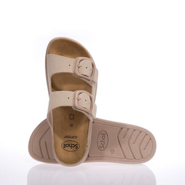 SCHOLL NOELLE CHUNKY F30585 BEIGE SLIDES