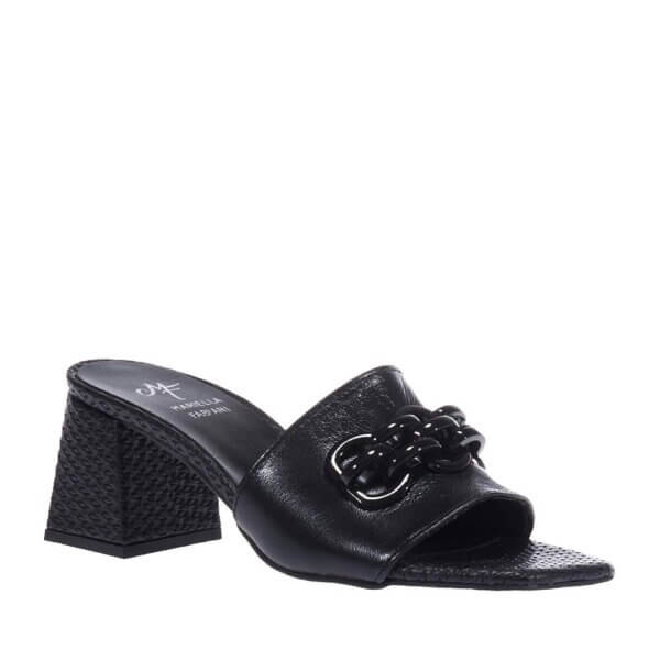 MARIELLA FABIANI 2311-5 BLACK LEATHER MULES