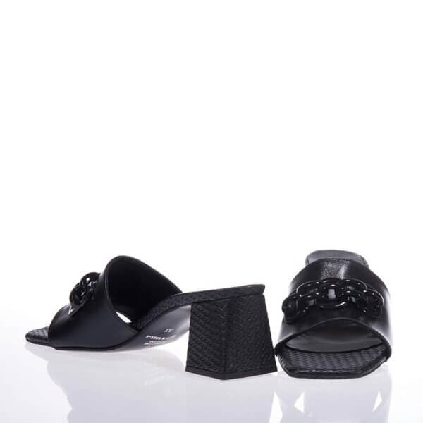 MARIELLA FABIANI 2311-5 BLACK LEATHER MULES