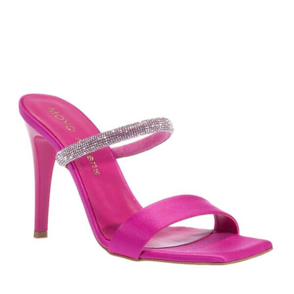 MOYO M460 FUCHSIA MULES WITH STRASS