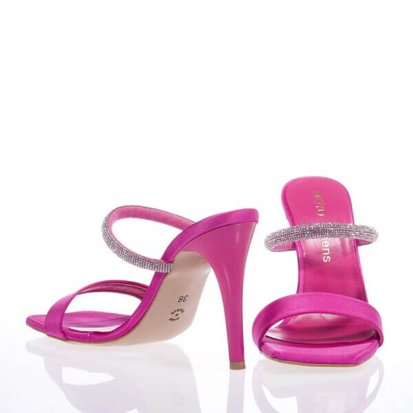 MOYO M460 FUCHSIA MULES WITH STRASS