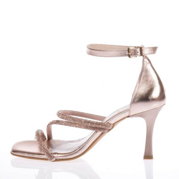 RAGAZZA 0992 COPPER LEATHER SANDALS WITH STRASS