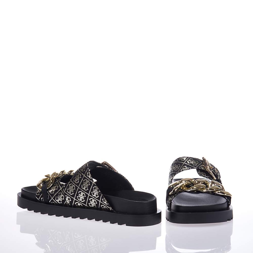 GUESS FATEMA FL6FATFAL03 BLACK SLIDES Topshoes.gr