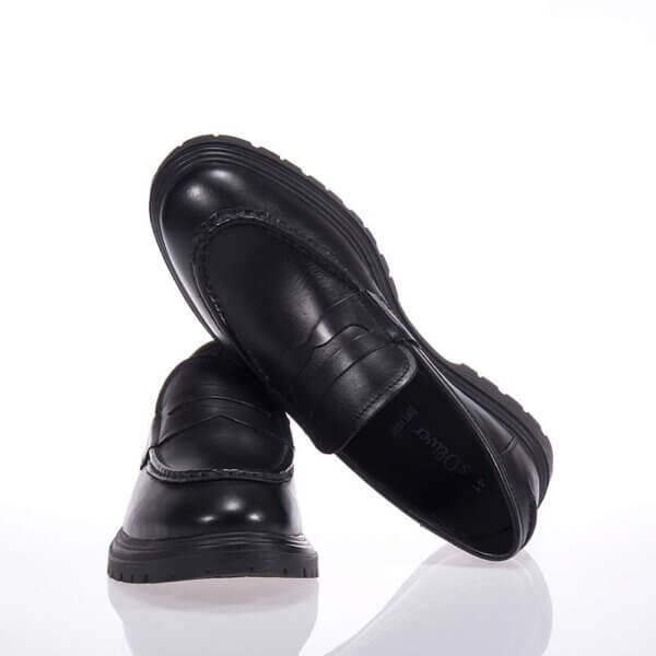 S.OLIVER 14200-41 BLACK LEATHER LOAFERS