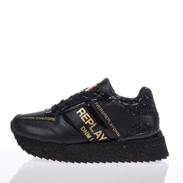 REPLAY PENNY TAPE RS630102S BLACK SNEAKERS
