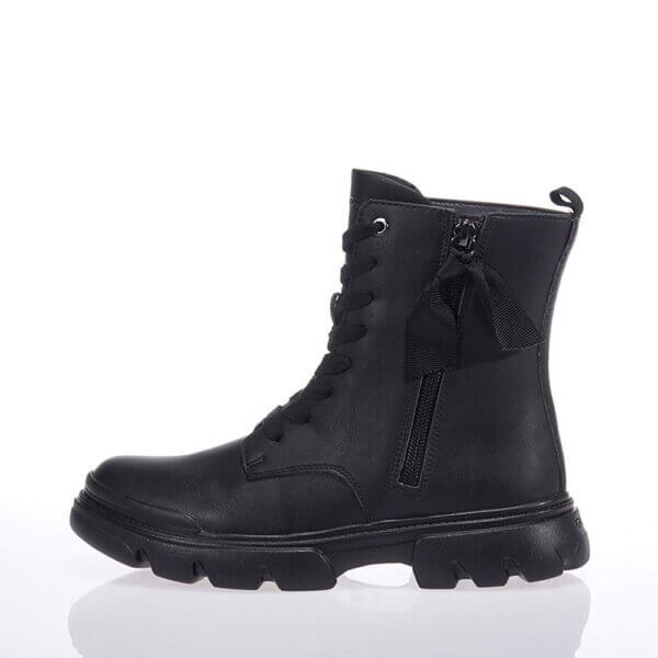 GEOX J36HVG BLACK BIKER BOOTS