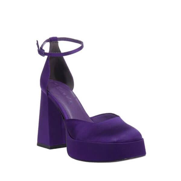 TAMARIS 24420-41 PURPLE SATIN HEELS WITH BARRETTE