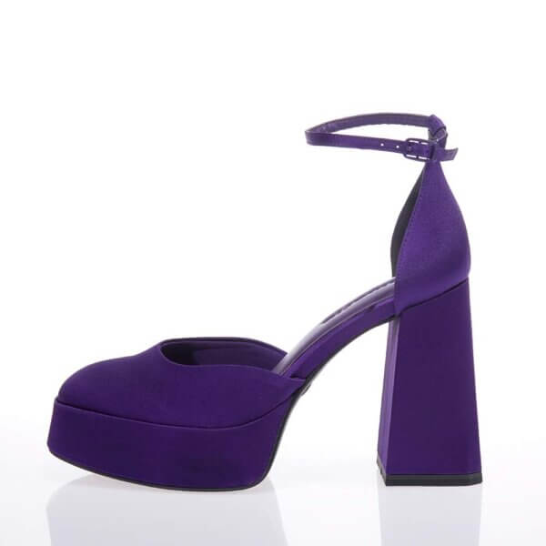 TAMARIS 24420-41 PURPLE SATIN HEELS WITH BARRETTE